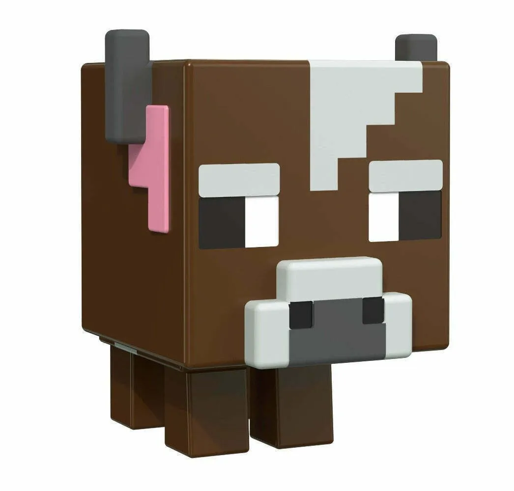 Mattel Minecraft- Mob Head Mini Φιγούρες Cow (HDV85) 1 Mattel Minecraft- Mob Head Mini Φιγούρες Cow (HDV85)